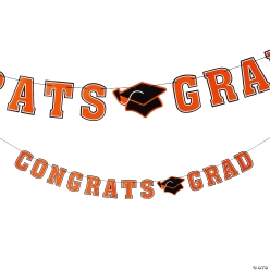 Congrats Grad Orange Banner 7 Foot