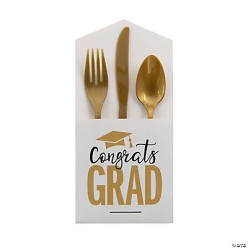 40% OFF: Congrats Grad Cutlery Holders BIG 50Pk