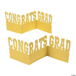 Congrats Grad Glitter Centerpieces - 3Pk