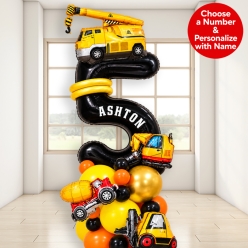 *Construction Trucks Airfill Personalized Balloon Column Kit