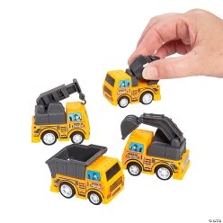 Construction Truck Pull-Back Toys - 12Pk