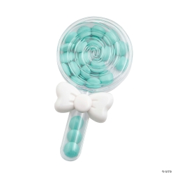 Lollipop Shaped Favour Containers with White Bow-12Pk