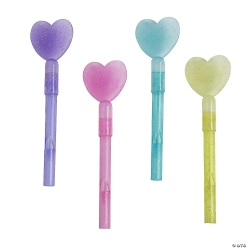 Bright Glitter Conversation Heart Whistles - 72Pk