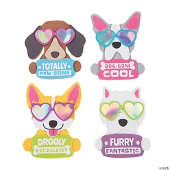 Cool Dog Valentine's Day Magnet Craft Kit-12Pk