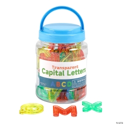 Translucent Capital Alphabet Counters in Jar