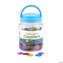 Translucent Rainbow Chip Counters with Storage Jar