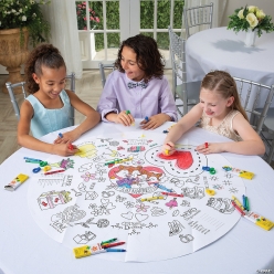 CYO Wedding Table Cover with Crayons Kit for 3 Tables