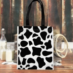 Cow Print Fabric 31cm Tote Bags - 12 Pack