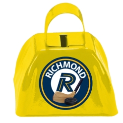 Hockey Personalized Metal Yellow Cow Bells - 12 Pack