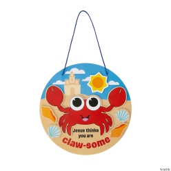 Religious You Are Claw-Some Crab Sign Craft Kit-12Pk