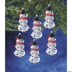 Faceted Elegance Crystal Snowmen Ornament Craft Kits-12Pk
