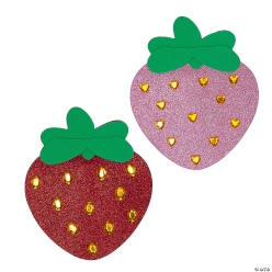 Strawberry Sparkly Magnet Craft Kit - 12Pk