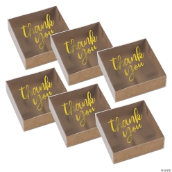 Gold Foil Frosted Craft Paper Favour Boxes-48Pk