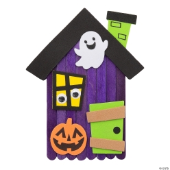 Halloween Haunted House Craft Stick Craft Kit-12Pk