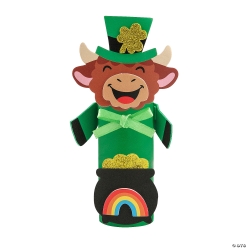 St.Patrick's Day Highland Cow Tube Craft Kit-12Pk