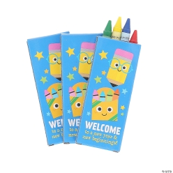 4-Colour Back-to-School Crayon Assortment-12Pk