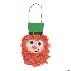 Crinkle Tissue Paper Leprechaun Sign Craft-12Pk