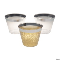 Bulk Silver Plastic Cups 9 oz. - 50Pk