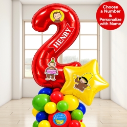 *Curious George PERSONALIZED Any Age Balloon Column