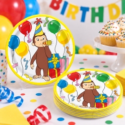 Curious George Dessert Plates - 8 Pk