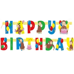 Curious George 6 FT Happy Birthday Banner