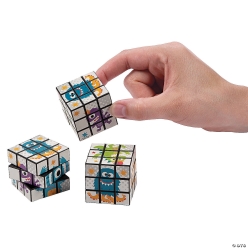 Cute Monster Puzzle Cubes - 12Pk