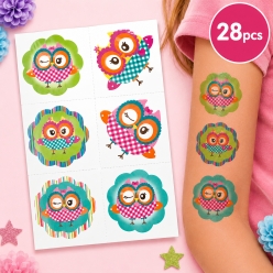 Cute Owl Tattoos 26pcs