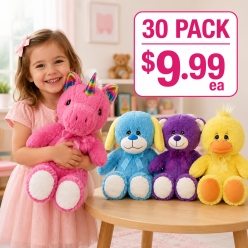 Carnival LARGE 39cm Deluxe Plush Animals - 30 PACK