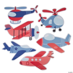 Airplane Party Cardstock Cutout Decoration Set-6Pk