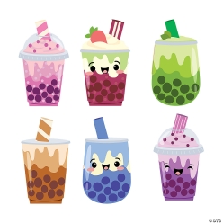 Boba Tea Wall Cutouts - 6Pk