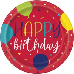Balloon Birthday Party Dessert Plates - 250 Pk