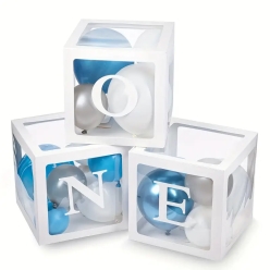 55% OFF: ONE Balloon Boxes w/Blue & White Balloons