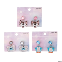 Arctic Wonderland Animal Dangle Earrings on Card-3Pk