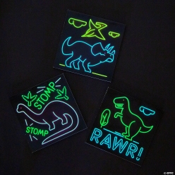Glow-in-the-Dark Neon Dinosaur Notepads- 24Pk