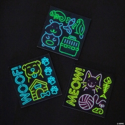 Glow-in-the-Dark Neon Pets Notepads-24Pk