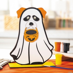 DIY Ghost Dog Wood Tabletop Decor with Paints Craft Kit