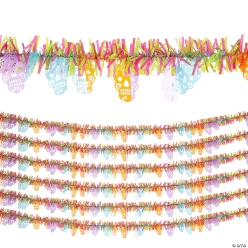 Day of the Dead Tinsel Garland Decorating Set-6Pk