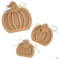 DIY Unfinished Wood Fall Pumpkin Decoration Kit-3Pk