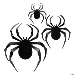 Bulk 3D Spider Plastic Wall Decorations Set-60Pk
