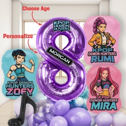*K-Pop Demon Hunters PERSONALIZED Deluxe Balloon Stack