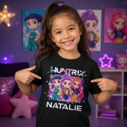 K-Pop Huntrix Personalized Name Black Shirt