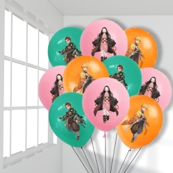 *Demon Slayer Large Full Colour Latex Balloons - 9 PK