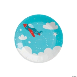 Airplane Party Paper Dessert Plates - 8Pk