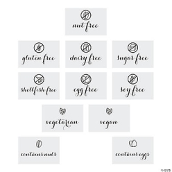 Dietary Restrictions Table Sign Set
