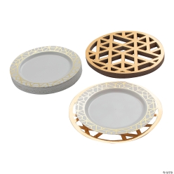 Gold Geometric Charger & Dinner Plate Kit for 24 Guests