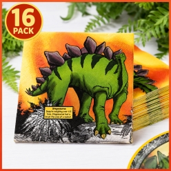 Stegosaurus Dinosaur Lunch Napkins – 16 Pack