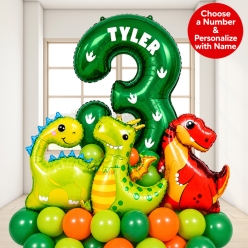 Cute Dinosaur Personalized Aifill Balloon Stack