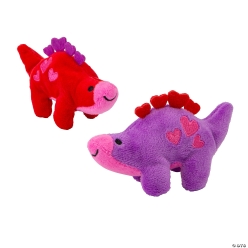 Valentine's Day Plush Dinosaur Toys - 12Pk