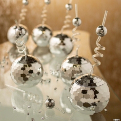 Disco Ball Cups & Straws Kit-24Pk