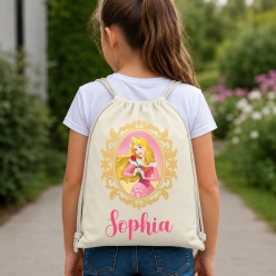 Princess Aurora Personalized Drawstring Backpack
